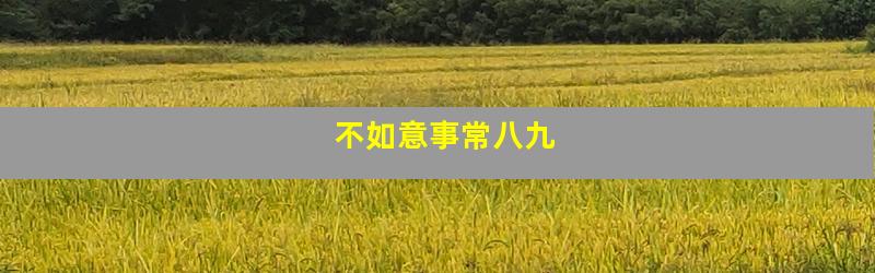 不如意事常八九