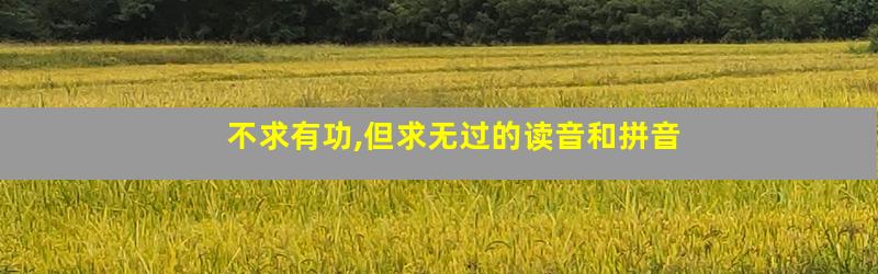 不求有功,但求无过的读音和拼音