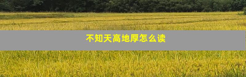 不知天高地厚怎么读