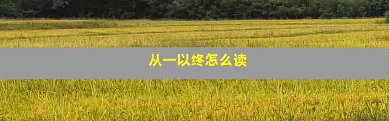从一以终怎么读