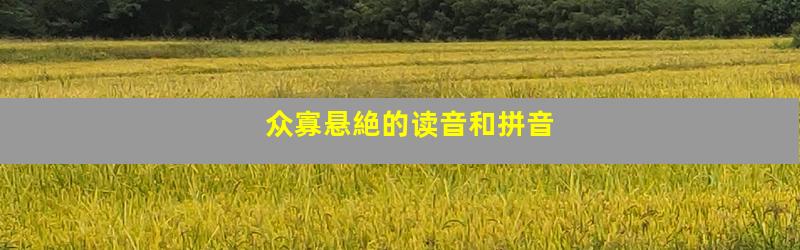 众寡悬絶的读音和拼音