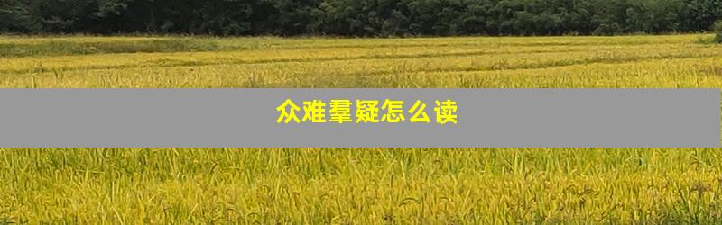 众难羣疑怎么读