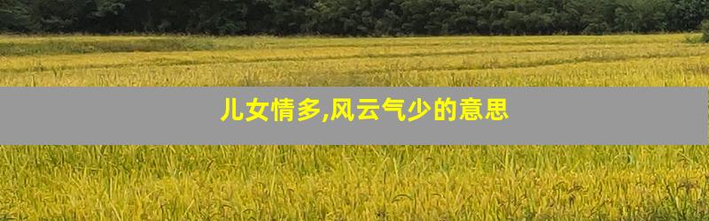 儿女情多,风云气少的意思