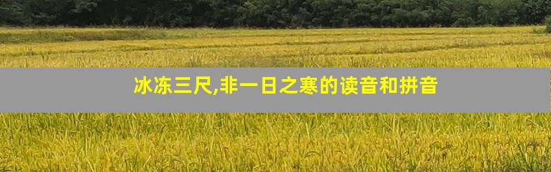 冰冻三尺,非一日之寒的读音和拼音