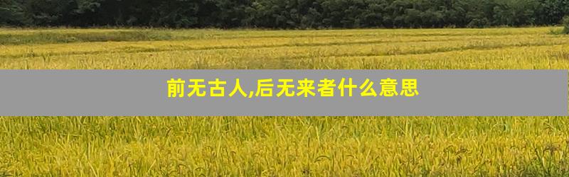 前无古人,后无来者什么意思