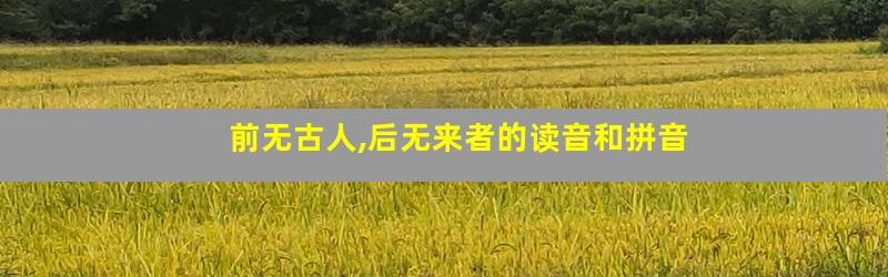 前无古人,后无来者的读音和拼音