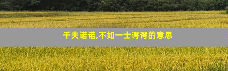 千夫诺诺,不如一士谔谔的意思