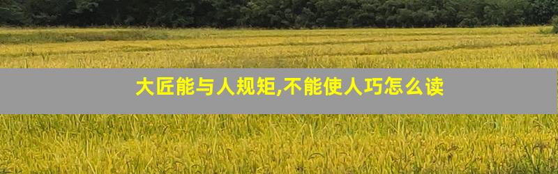 大匠能与人规矩,不能使人巧怎么读