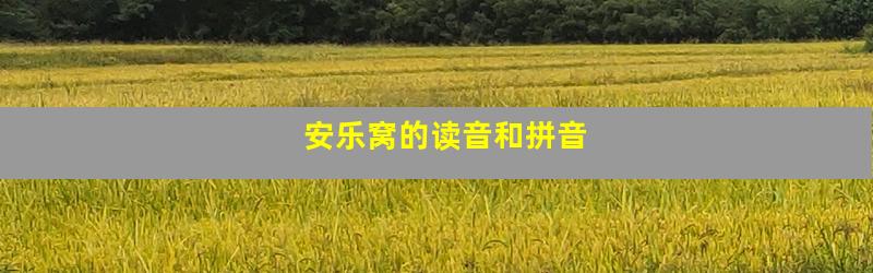 安乐窝的读音和拼音