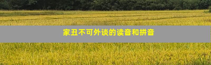 家丑不可外谈的读音和拼音