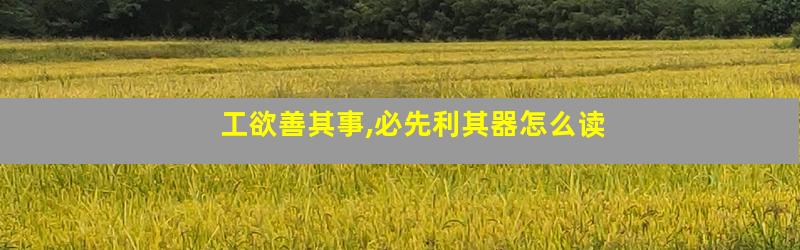 工欲善其事,必先利其器怎么读