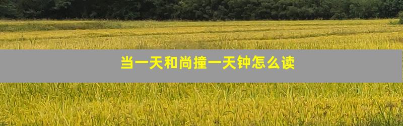 当一天和尚撞一天钟怎么读
