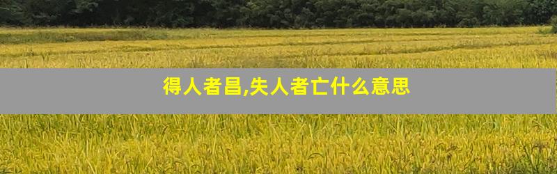 得人者昌,失人者亡什么意思