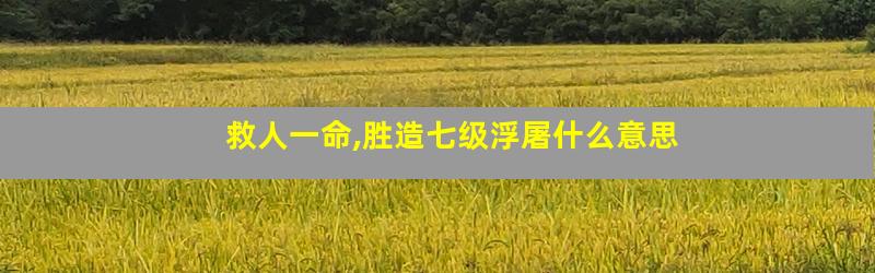 救人一命,胜造七级浮屠什么意思