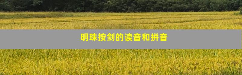 明珠按剑的读音和拼音