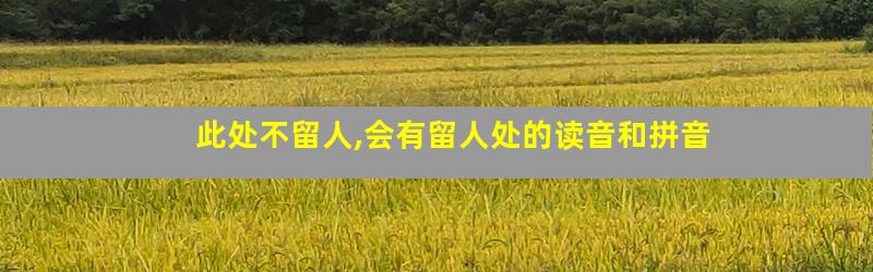 此处不留人,会有留人处的读音和拼音