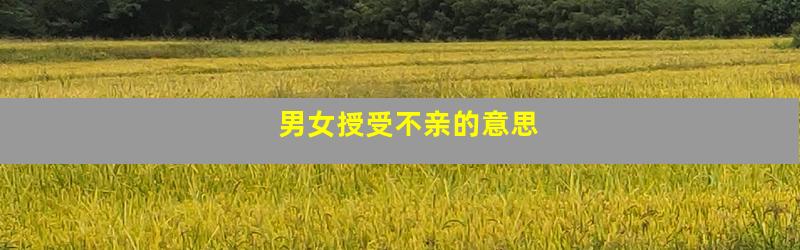 男女授受不亲的意思