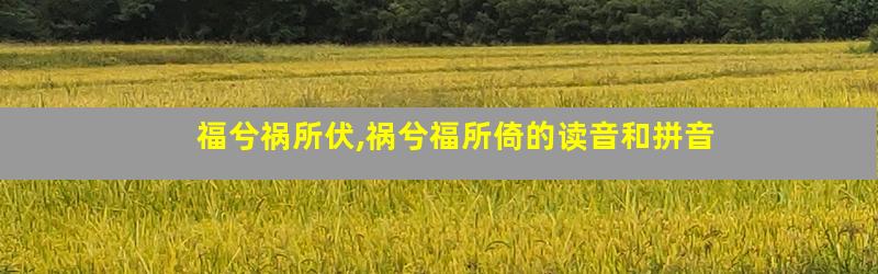 福兮祸所伏,祸兮福所倚的读音和拼音