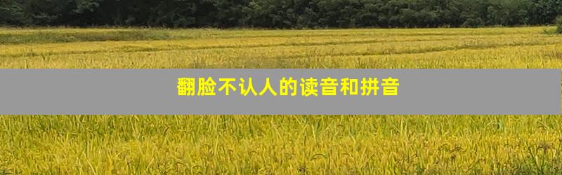 翻脸不认人的读音和拼音