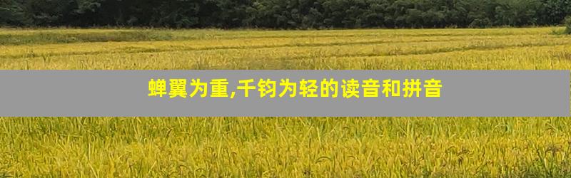 蝉翼为重,千钧为轻的读音和拼音