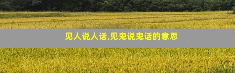 见人说人话,见鬼说鬼话的意思