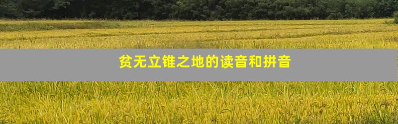 贫无立锥之地的读音和拼音