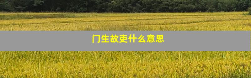 门生故吏什么意思